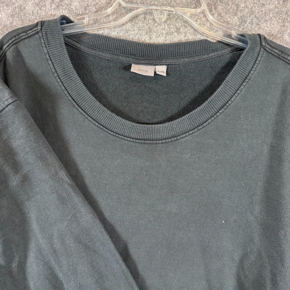 ONIA Sweatshirt Mens XL Crew Neck Charcoal Faded Black Athleisure Basic